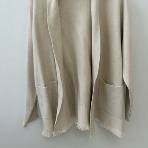 Chic Beige Open Front Cardigan